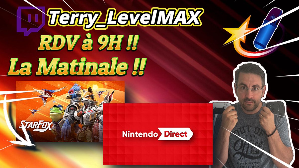 Terry_LevelMAX's tweet photo. RDV à 9H #LaMatinale On se prend un café, on chill et à 16h on regarde ensemble le #NintendoDirect

https://t.co/uYBntNqBR8 https://t.co/HdH51CM5jR