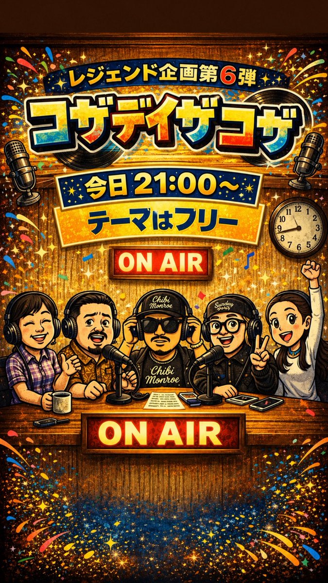 uzToaz4jfSKrPMz's tweet photo. 本日6/30(火)21:00〜は #コザデイザコザ ✨件名にコザデイザコザと書いて📩 761fmkoza@gmail.comまで⭐️

 本日はレジェンド企画です🔥

#ISSA #FUMI #宮川たま子 #舞乃 #ヤースー https://t.co/2RHr4vKl38