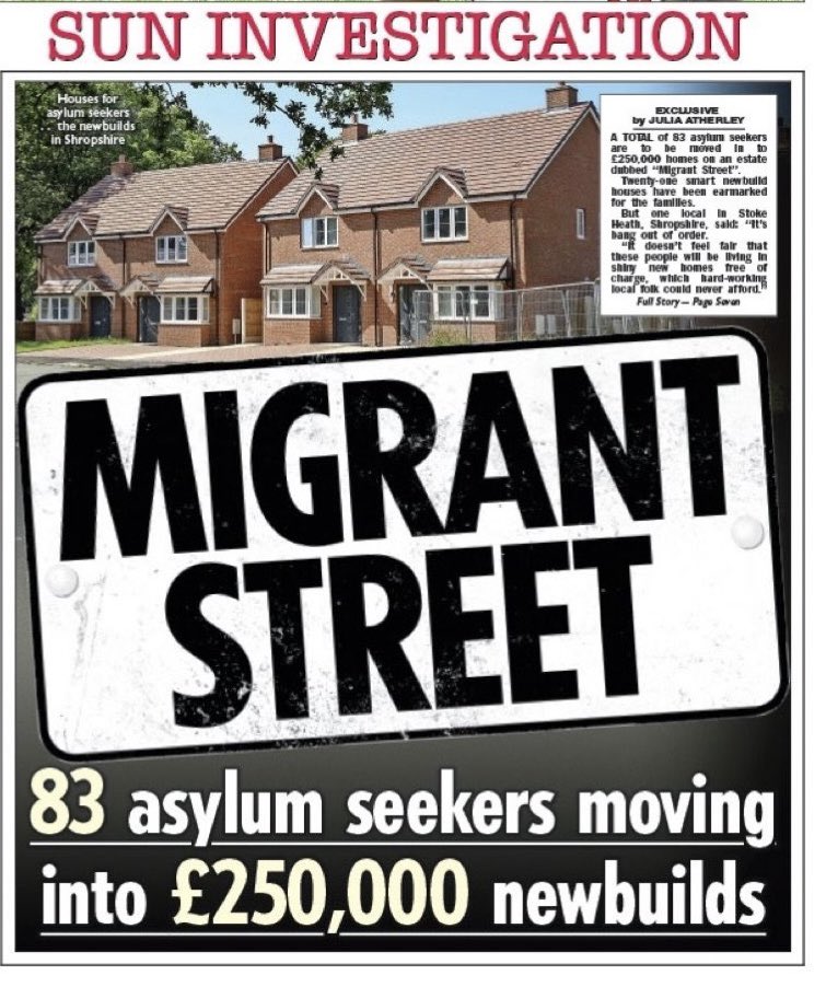 SimonDanczuk's tweet photo. When Burnham announced the biggest council house building programme this is what he meant - homes for illegal immigrants. Labour, putting people who’ve no right to be here in accommodation that was meant for local Shropshire villagers. Why does Britain have to put up with this? https://t.co/h2HHZa7Fy5