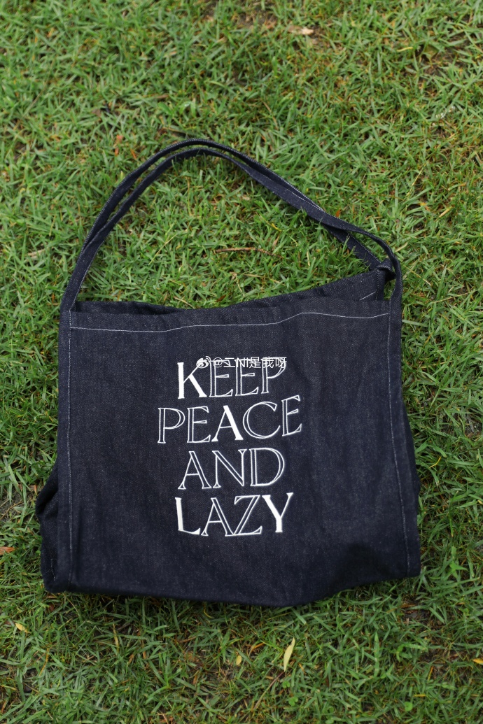 MTJR2541's tweet photo. Just finished my first thrifted fabric tote bag makeover! Added hand-stitched patches u0026 a handwritten quote—way better than basic store-bought. DIY small wins hit different. https://t.co/OFv8hVkzww