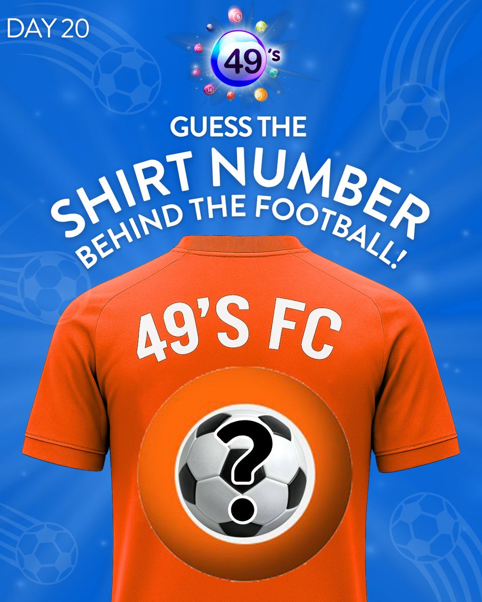 49sdraw's tweet photo. ⚽ 49’s World Cup Challenge – Day 20 ⚽
CLUE: The ball behind the football matches the shirt number of the forward chasing the record to become the Netherlands' all-time top goal scorer.
Which ball number do you think it is?
#WorldCup2026 #49sChallenge #49sDraw #49sFun #WorldCup
18+, GambleAware