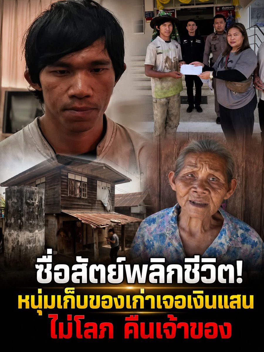 gukhiboun's tweet photo. คนที่ซื่อสัตย์ในสถานการณ์ปัจจุบันนั้นหาได้ยาก แต่ก็ยังโชคดีที่ยังพอมี..จริงมั้ยครับ

เรื่องราวของ "น้ำฝน" ชายหนุ่มวัย 28 ปี จากอุดรธานี ผู้ยึดอาชีพเก็บของเก่าเลี้ยงดูคุณยายวัย 70 ปีตามลำพัง วันหนึ่งขณะกำลังเดินอยู่หน้าธนาคาร เขาก็บังเอิญไปเจอเงินสดหนึ่งแสนบาทวางทิ้งไว้ตรงหน้า ท่ามกลางจุดที่ไร้กล้องวงจรปิดและผู้คน

เงินจำนวนนี้อาจพลิกชีวิตคนหาเช้ากินค่ำอย่างเขาได้ในพริบตา แต่น้ำฝนกลับไม่ได้มองว่ามันเป็นโอกาสรวยทางลัด เขาเลือกที่จะส่งคืนเจ้าของ ซึ่งก็คือคุณปิยะนุช เสมียนลานยางที่เพิ่งนำทองไปจำนำเพื่อนำเงินมาหมุนเวียนธุรกิจ ถ้าเงินก้อนนี้หายไป ชีวิตของเธอคงเดือดร้อนหนักอย่างแน่นอน

ความซื่อสัตย์ของน้ำฝนครั้งนี้ไม่สูญเปล่าครับ นอกจากคำขอบคุณแล้ว พ.ต.อ.ชัยศักดิ์ ผกก.สภ.กลางใหญ่ พร้อมด้วยเจ้าของลานรับซื้อยางพารา ได้ร่วมกันมอบโอกาสครั้งสำคัญด้วยการรับเขาเข้าทำงานประจำ พร้อมมอบเงินสินน้ำใจ เพื่อให้เขามีรายได้มั่นคงดูแลคุณยายได้อย่างสบายใจ

จากวันที่ต้องเก็บของเก่าประทังชีวิต วันนี้ความดีของน้ำฝนได้ส่งผลให้เขามีงานทำและมีอนาคตที่ดีขึ้นกว่าเดิม บอกเลยว่าเป็นเรื่องราวที่อ่านแล้วใจฟูที่สุดในวันนี้เลยครับ

#ความดีไม่มีวันตาย #เรื่องราวดีๆ #แรงบันดาลใจ