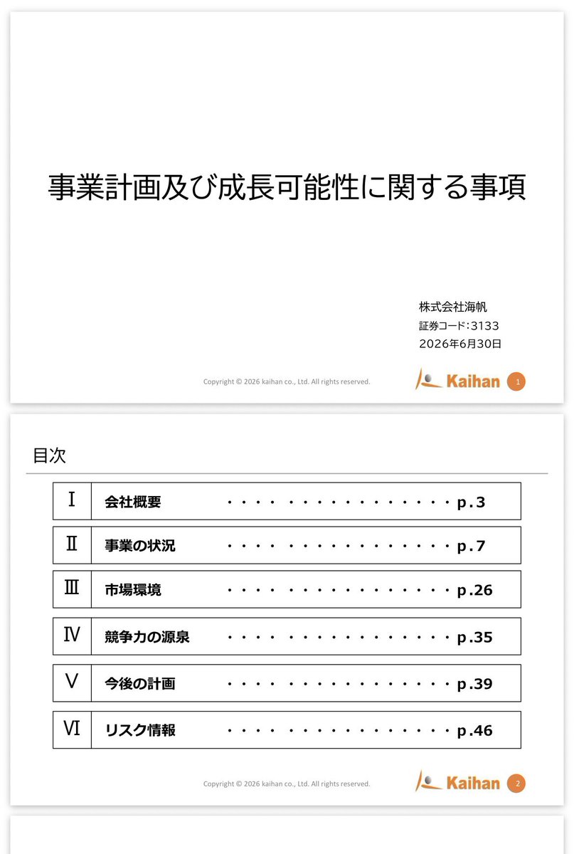 abushikabushiki's tweet photo. 海帆(3133)
『事業計画及び成長可能性に関する事項』
https://t.co/uSiPEUDG7j https://t.co/JBvSYOKuMf