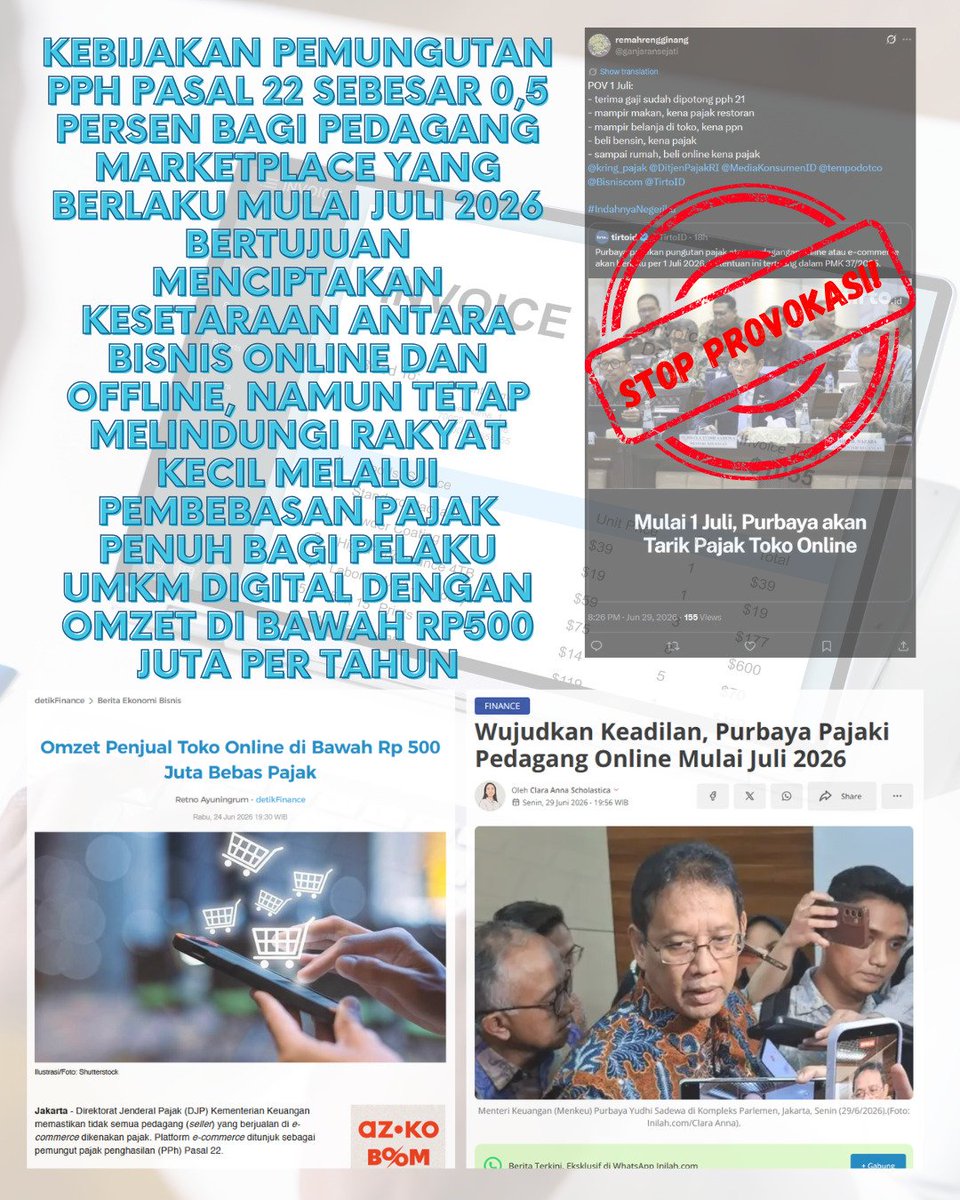 glosszie's tweet photo. Transparansi pajak makin jelas dengan penerapan pph pasal dua puluh dua pedagang online buat semua jenis usaha #KeadilanPelakuUsaha https://t.co/bEWoetK3AB