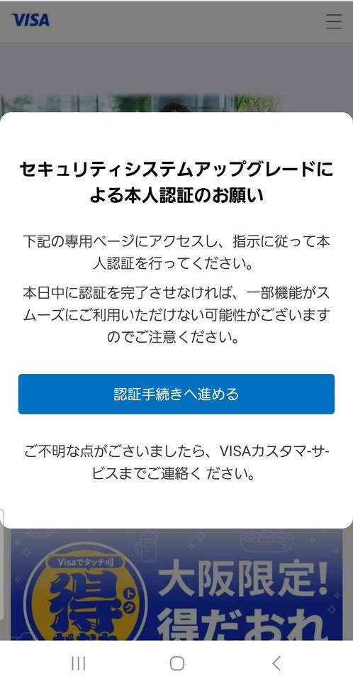 noa7689様確認ページ 🚨【注意】本日、VISAの新たなフィッシングサイトを確認しました。次の