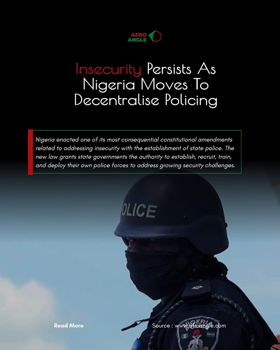 theafroangle's tweet photo. Northern Nigeria’s security crisis is deepening as attacks on farming communities continue. This week’s report also explores Nigeria’s push for state police and what it could mean for national security.

Read more:
https://t.co/ApGtfT76PR https://t.co/F9Ea2ufPP8