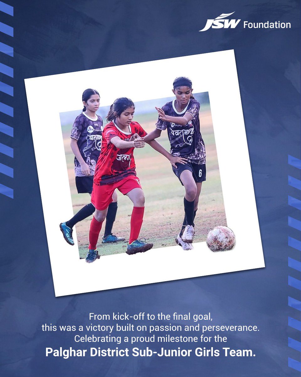 JSWFoundation's tweet photo. When talent is nurtured, extraordinary achievements follow. We at JSW Foundation are proud to celebrate the Palghar District Sub-Junior Girls Team for their inspiring journey and wish them continued success as through sport, they build a #BetterEveryday.
#JSWFoundation https://t.co/SLPKuFpZCl