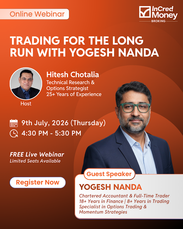 ICMBroking's tweet photo. 🔴 LIVE Webinar | Trading for the Long Run with Yogesh Nanda

Markets reward preparation, discipline, and a well-defined process.

Join Yogesh Nanda in conversation with Hitesh Chotalia as they discuss how professional traders approach the markets, manage risk, and build consistency over time.

📅 9th July, 2026 (Thursday)
⏰ 4:30 PM – 5:30 PM

👉 Register Now: https://t.co/mo1N01QFrR

What you'll learn:
- How professional traders prepare before entering a trade
- The importance of rules and discipline in trading
- Practical insights into options and momentum trading
- Risk management techniques used by experienced traders
- Common trading mistakes and how to avoid them

Don't miss this opportunity.

#Webinar #StockMarkets #TradingStrategy

Disclaimer: Investment in securities market are subject to market risks, read all the related documents carefully before investing. Brokerage will not exceed the SEBI prescribed limit.

SEBI Registration Details: https://t.co/Ck3iwbeq7K