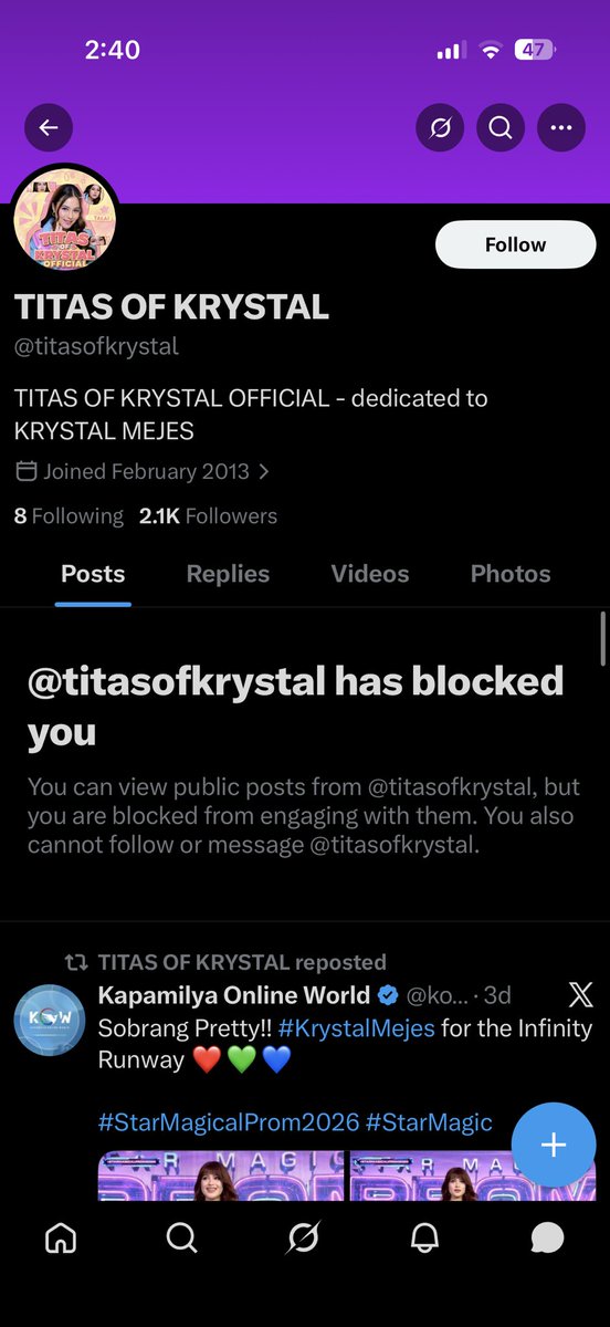 kinnouh's tweet photo. Hello please don’t engage with this account TITAS OF KRYSTAL @titasofkrystal 

My fault for trusting agad and trsuted them without valid proof. 

Whoever’s behind this, karma nalang bahala sayo. https://t.co/n7xpwqtora