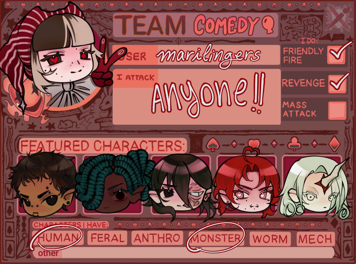 marilingers's tweet photo. Artfight profile thing (what do you mean it starts tomorrow) https://t.co/tmsKoRROYg