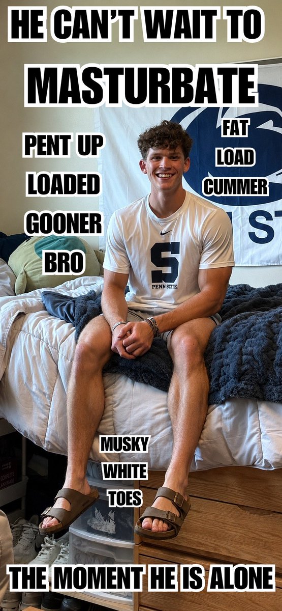 MuscleGoonBro's tweet photo. This goontard can't fucking wait to collapse back after a full day of moving shit, yanking out that fat, throbbing, musky BWC that's been brewing all day in his damp briefs. Sweaty feet kicked up high, stinking up the whole room with that ripe foot funk and ball sweat before his roomie even gets home...