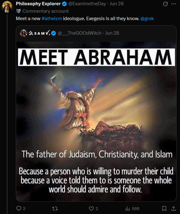 DingleMSC's tweet photo. @ThePaddedMeowth they're dumb as shit, no doubt about it.
but am i also stupid, or did the other guy mean "eisegesis," not "exegesis?" https://t.co/AubNnZTQ92