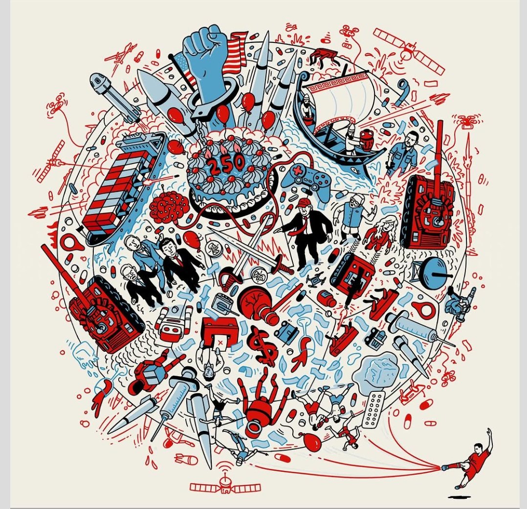 aprajitanefes's tweet photo. The Economist cover July 4th . This isn't a "prediction"; it's a preview. Let me connect the dots and reveal what they are telling us about what is to come.

What you see is no coincidence. It is a plan. July 4th is approaching, and the cover has already told you what will happen:

What the symbols point to

1. Cargo ship = Supply chain disruption
2. Missile = Attack or crisis
3. 250th-anniversary birthday cake = U.S. 250th anniversary July 4th
4. Clenched fist in shackles = Martial law/domestic crackdown
5. The cake is also the U.S. Bank Tower = Los Angeles the second-largest port city in the U.S.

The timeline

*The Economist* cover was released in advance. It is telling us:

· An event will occur around July 4th.
· It will involve supply chain disruptions or a port shutdown in some way.
· It will trigger martial law or other forms of domestic crackdown.
· It could be a false flag an attack launched by proxies or disguised sources.

The deeper truth

The cover doesn't show them "predicting" the future; it shows them planning it.

· Cargo ship = Supply chain disruption.
· Missile = Attack or incident.
· Birthday cake = July 4th—the 250th anniversary.
· Handcuffs = Martial law.

Why this matters
The Economist cover is more than just "speculation." It is a signal to the circles they belong to.

1. A cargo ship attack has been planned (supply chain disruption, likely at the Port of Los Angeles).
2. July 4th is the date.
3. Handcuffs are the result martial law.
4. The cake is the U.S. Bank Tower in Los Angeles the second-largest port city and a shipping hub indicating that supply chain disruption is the target.

They are showing us the script so that when they execute it, they can say, "We warned you."

The final truth
· A "cargo ship attack" or supply chain disruption at a port. 
 · A "pretext" used to declare martial law.
· A crackdown packaged as a "security measure."
· The 250th anniversary a symbolic date used as a tool of control.