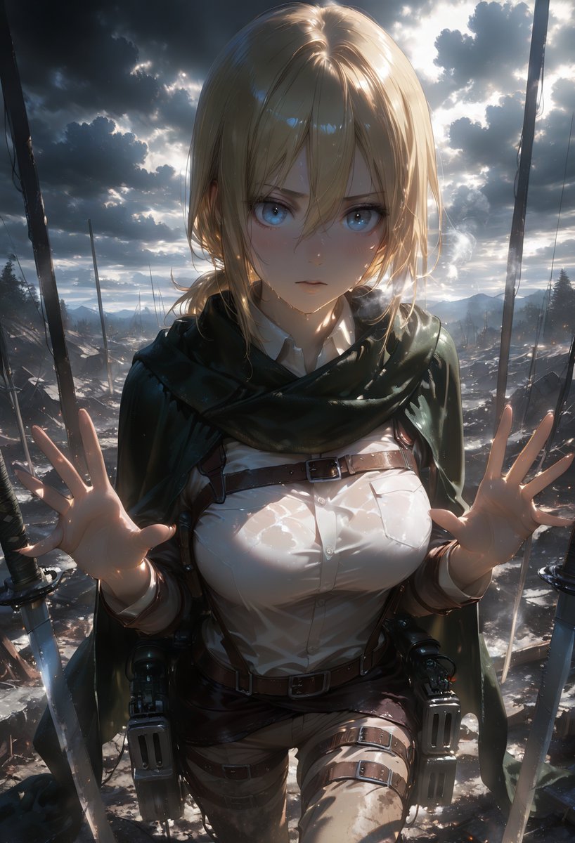 troryya's tweet photo. "I'll fight as well."
.
Historia
Anime: Attack on Titan
.
#historia #attackontitan #waifu #anime #aiart #stablediffusion https://t.co/nAlLSLH450