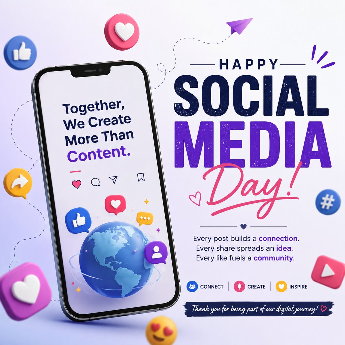 Techwithvishall's tweet photo. One click. Endless connections. 💙

Social media is more than likes and shares, it's where ideas grow, brands thrive, and communities come together.

Happy Social Media Day to everyone creating, engaging, and inspiring every single day!

#SocialMediaDay #CreateConnectInspire #ContentCreator #DigitalWorld #MarketingLife