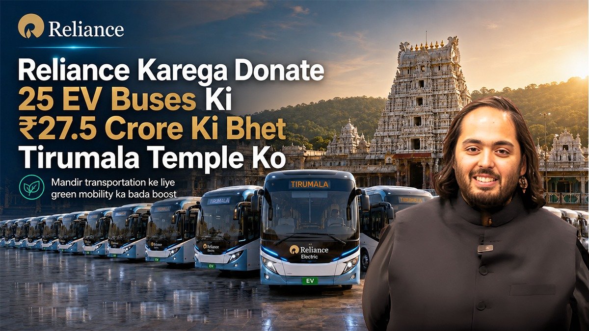 khabaraajki121's tweet photo. Reliance ki taraf se Tirumala Temple ko ek shandar bhet! 25 EV Buses donate kiye hain worth ₹27.5 Crore. Mandir transportation ab hoga aur bhi eco-friendly. Green mobility ki taraf ek bada kadam!
#Reliance #TirumalaTemple #GreenMobility #AnantAmbani #EVBuses https://t.co/khY9g17fjN