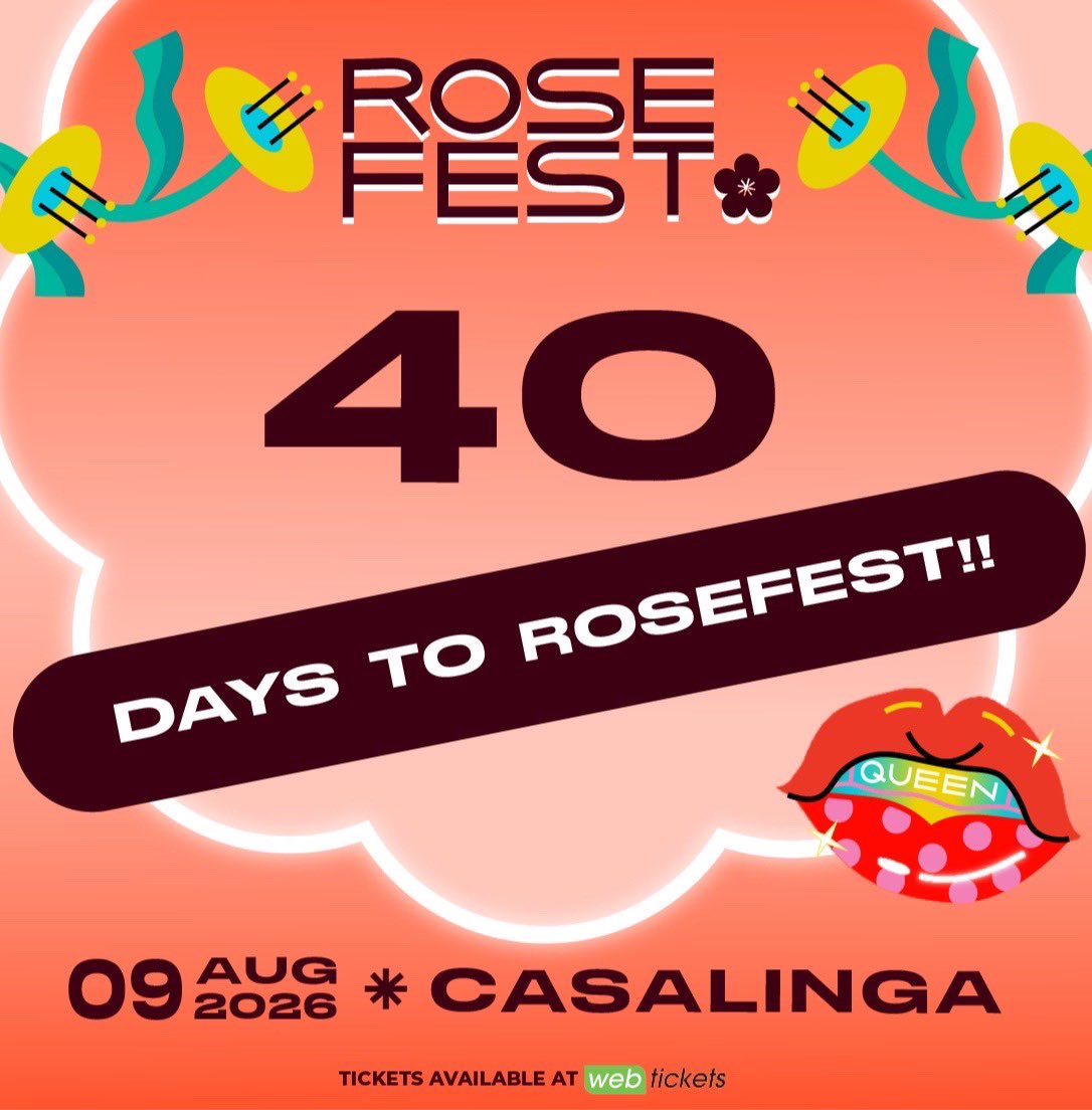 ROSEFEST_'s tweet photo. 40 DAYS TO ROSEFEST 🌹✨
The countdown is officially on.
In just 40 days, we'll be celebrating Women's Day the Rosefest way — incredible music, unforgettable performances, amazing food, beautiful people, and a space created to honour and celebrate women. https://t.co/zqjDN4U1tT
