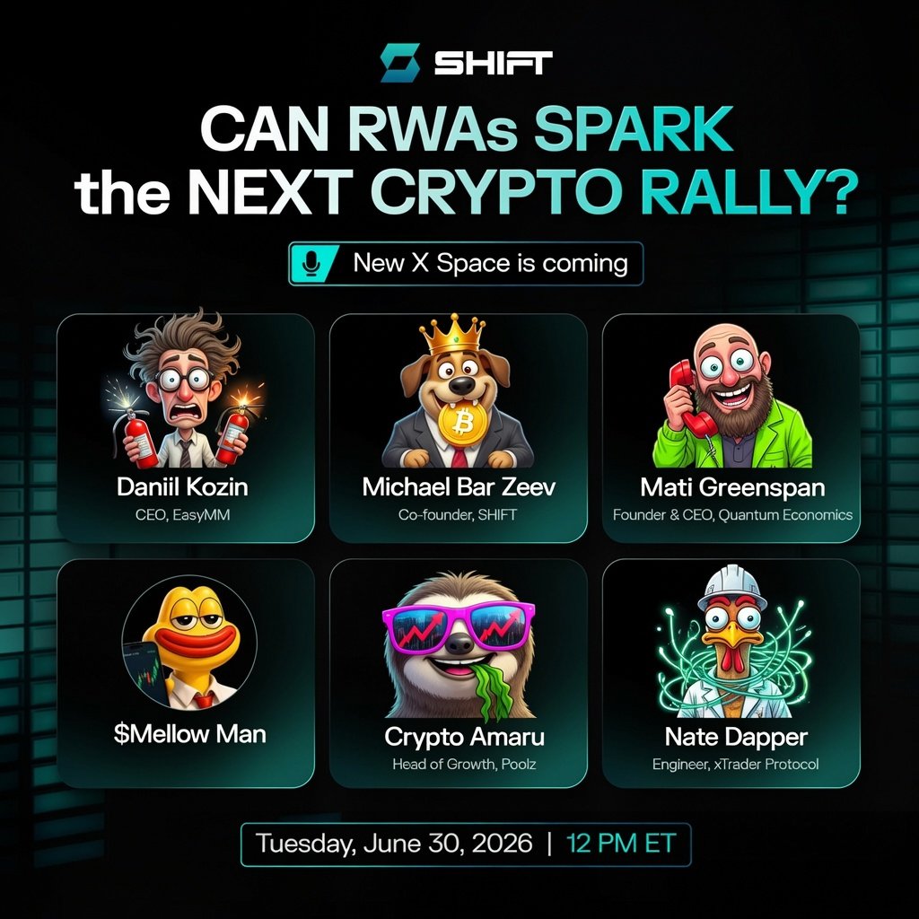 mellow0x69's tweet photo. 🚨 $Mellow Man locked in for tonight’s X Space 🔥
Can RWAs spark the next crypto rally?

Real talk with an absolute stacked panel:

@MatiGreenspan

Daniil Kozin, CEO of @EasyMM_official

@SolDapper, Engineer at xTrader Protocol

@crypto_amaru, Head of Growth at @PoolzPad & @xCryptoParadise

@micobz, Co-founder of @ShiftRWA

We’re diving deep on tokenized assets, TradFi x Crypto, and whether this is the ignition we’ve been waiting for.

📅 Tonight | 12 PM ET
Join the conversation 👇
#RWAs #Crypto #RealWorldAssets #XSpace