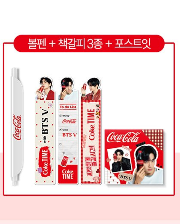 KTH_Kcrew's tweet photo. 코카 콜라 제로 350ml 구매시 #뷔 문구 세트 증정! 
--포스트잇, 책갈피 3종, 볼펜

코카콜라 앰버서더 뷔
#VxCocaCola
#TaehyungxCocaCola https://t.co/6nptkr79nZ