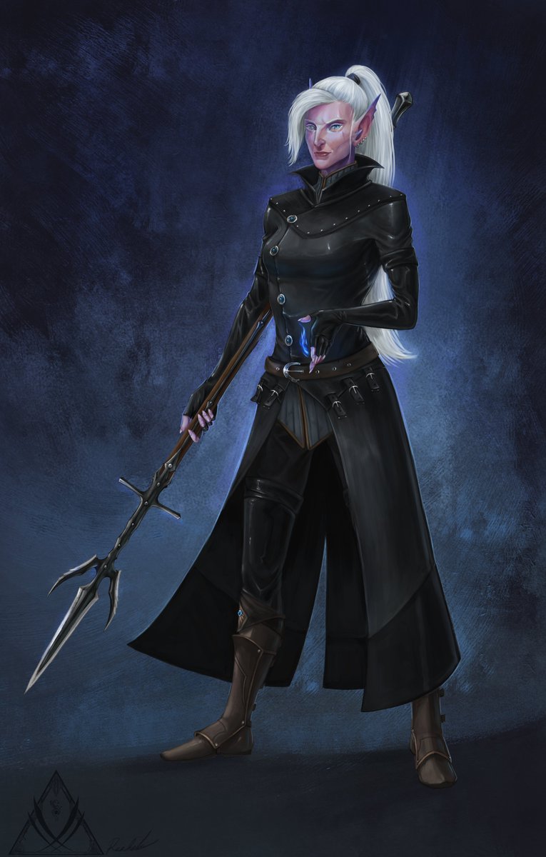 theraahek's tweet photo. My character Nivaz. I finally gave her some love and drew her. Original race that used to be an elf. 

#darkfantasy #woman #elf #dnd https://t.co/lxV4wkyg6A
