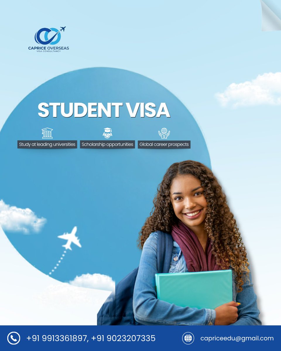 Capriceoverseas's tweet photo. The Right Visa Starts With the Right Guidance.

📞 Contact Caprice Overseas today and start your global journey.

#CapriceOverseas #StudyAbroad #WorkAbroad #VisitorVisa #StudentVisa #WorkVisa #VisaConsultant #OverseasEducation #TravelAbroad #VisaSuccess  #explore #fyp #trending https://t.co/7QEPtetMIO
