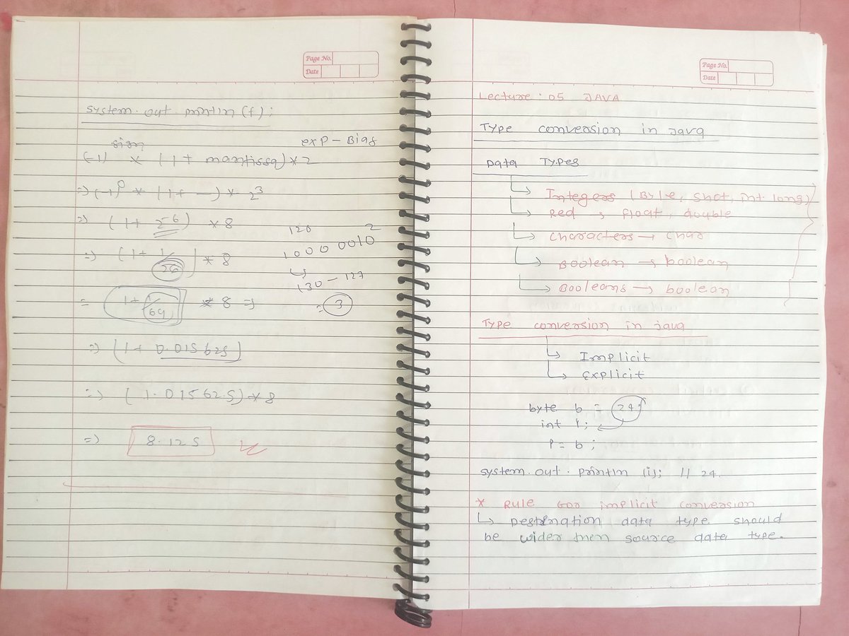AzadKumar161440's tweet photo. Day 5/100 β Java Full Course π
Completed Java Type Conversions, Type Casting & Type Promotions from the Java Full Course by Rohit Negi (Coder Army). β
#Day5 #100DaysOfCode #Java #CoreJava #TypeCasting #TypeConversion #TypePromotion #Programming #SoftwareEngineering https://t.co/D18Sd1Bi2E