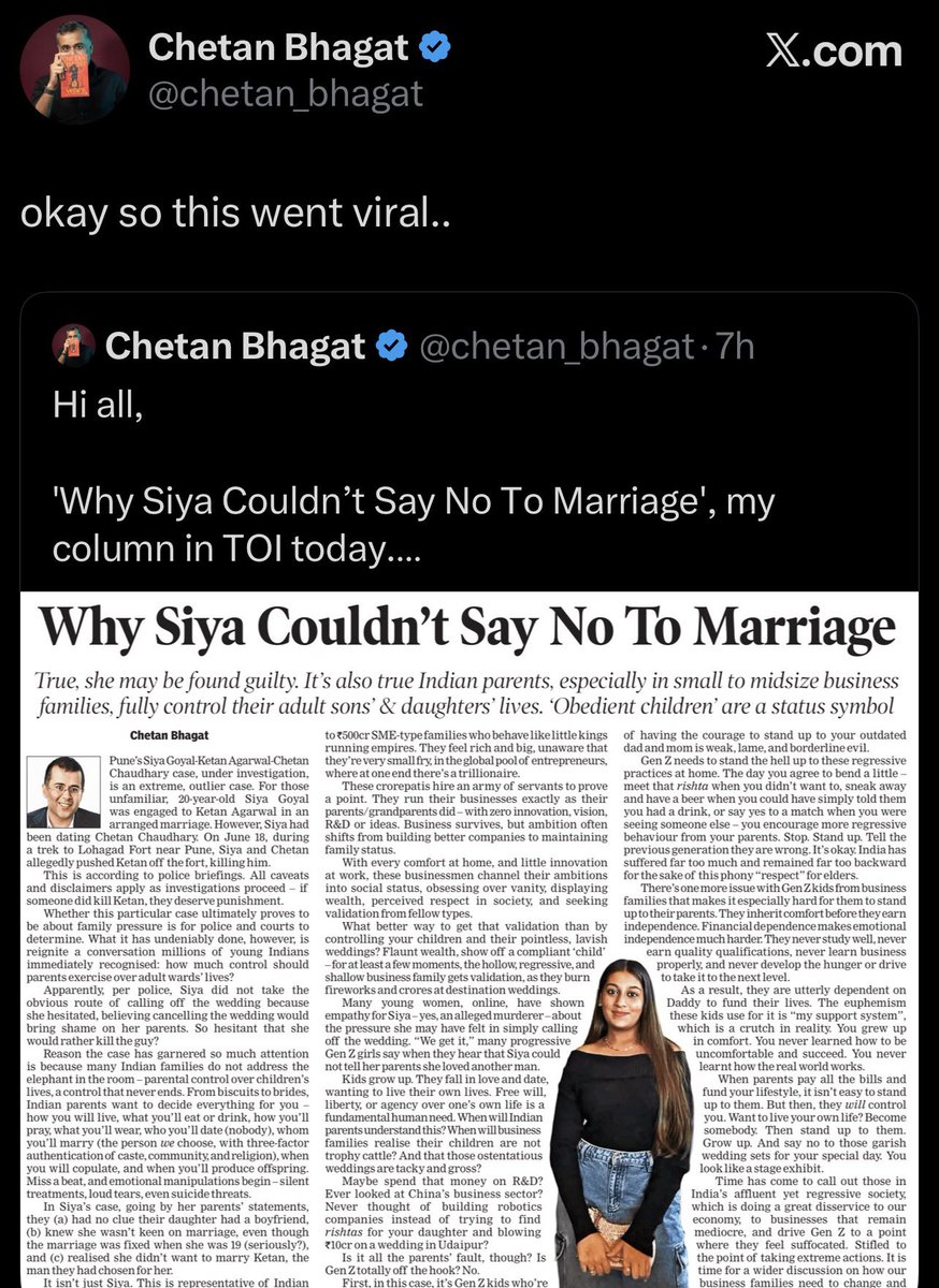 thehawkeyex's tweet photo. One thousand comments and counting. Ppl are calling out your clownery, @chetan_bhagat. There's a reason it went viral. https://t.co/GhxSqEau2Z