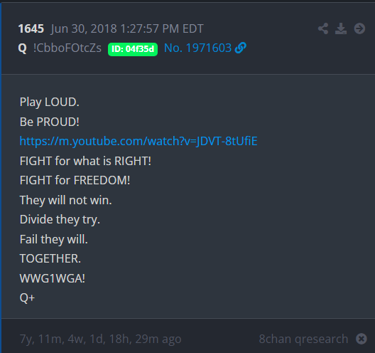 drawandstrike's tweet photo. Yes, there was a drop where Q Team went all Yoda. 

It's one of today's deltas. https://t.co/IEIfZRpYHf