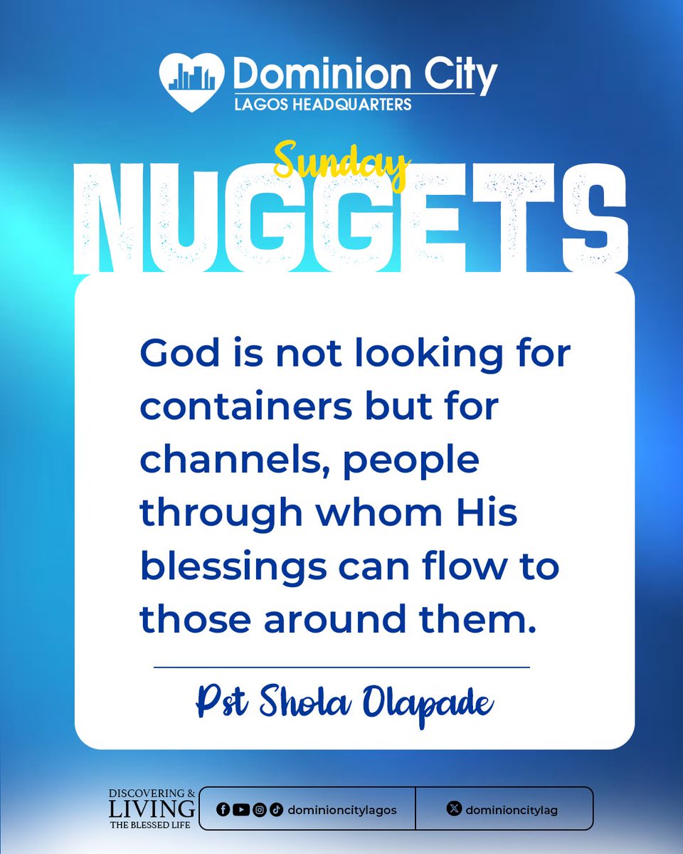 dominioncitylag's tweet photo. Sunday Sermon Highlights.
Take a look at some powerful nuggets from ‘Discovering and Living the Blessed Life’ with Pst. Shola Olapade.
Which point spoke to you the most? Share it in the comments!
#DominionCity #DCLagosHq #BlessedLife #SundayService https://t.co/SlC9IL1Fik