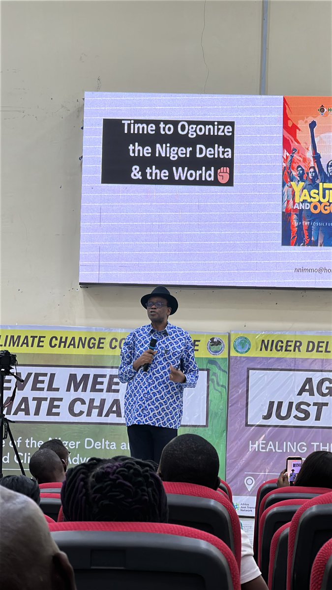 rootedrisers's tweet photo. Ecological &amp; Climate Debt, Decommissioning &amp; Dismantling 
Remediation, Recovery and Reparations.

That’s the steps to Climate Justice 
@NnimmoB - Niger Delta Climate Change Conference https://t.co/5AFSQQxdCh