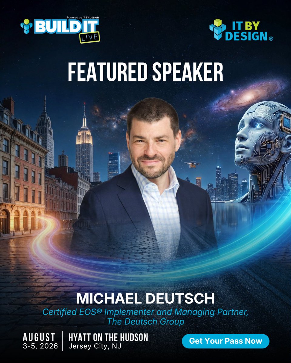 BuildIT_U's tweet photo. Michael Deutsch is joining the Build IT LIVE 2026 speaker lineup.
As a Certified EOS® Implementer, he'll share practical insights on leadership, accountability, and building organizations that scale.
#BuildITLIVE #MSPLeadership #ManagedServices https://t.co/G7u1TUoQV4