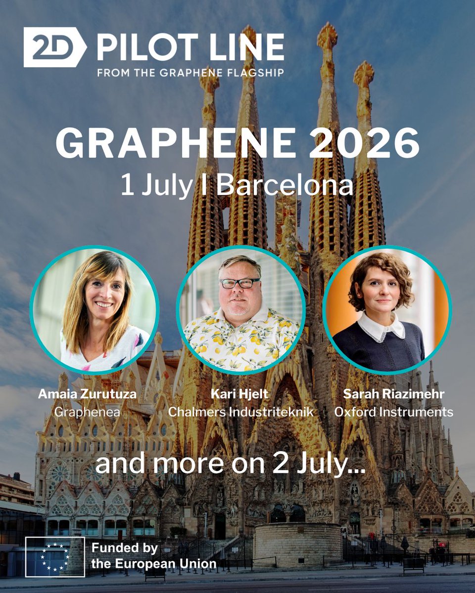GrapheneEU's tweet photo. π Want to know where to find 2D-PL this summer? We are globe trotting and hope to see you around, whether it be Singapore, Barcelona or Aachen!
π Stay tuned for more 2D-PL events and opportunities right here: https://t.co/7akjMRDszJ
#GrapheneFlagship #2DPL #Summer2026 https://t.co/sYQhqEofz8