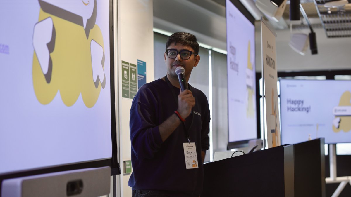 storyblok's tweet photo. Day 1 of the @storyblok x @awscloud Hackathon wrapped 🎉

Packed with collabs, learning &amp; building. Teams kicked off projects, joined the #Agentic Storyblok workshop, got mentor feedback, and connected over lunch + happy hour.

Bring on Day 2! 🚀 https://t.co/RH2RnQuB73