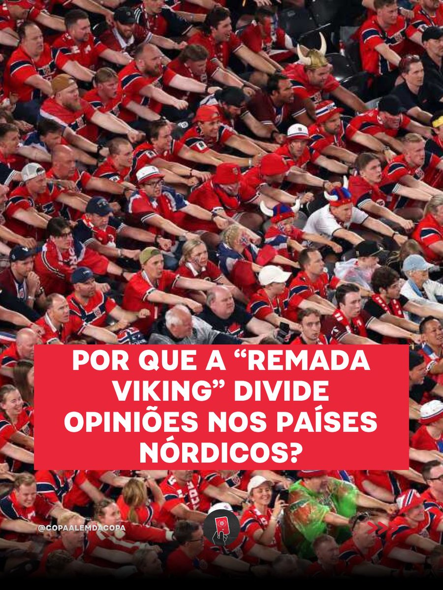 copaalemdacopa's tweet photo. Há quem ame e há quem odeie a "remada viking", mas o fato é que a torcida norueguesa emplacou o seu tempero especial na Copa do Mundo. Entre os que odeiam, estão os outros países nórdicos, inclusive a Suécia, que também entra em campo hoje.

Para suecos e outros povos nórdicos como dinamarqueses e islandeses, os torcedores noruegueses estão reforçando estereótipos associados à região que nem sempre são positivos.

A cultura viking como nós conhecemos hoje é uma invenção do século XIX. Foi na era dos romantismos, quando o nacionalismo aflorou com a busca por um passado glorioso sendo uma de suas normas, que se redescobriu os guerreiros nórdicos dos séculos VIII a XII e se passou a criar diversas histórias sobre eles.

O próprio termo "viking" surgiu só no século XIX, uma derivação de "vikingr", palavra do norueguês arcaico para "pirata" ou "saqueador". É uma forma de generalizar diferentes culturas e diferentes povos em uma imagem única. É verdade que povos da região guerrearam, saquearam e conquistaram muitas terras durante o período citado, porém, o imaginário popular atual é todo criado a partir do renascimento nacionalista.

Para os noruegueses (exceto o torcedor que viralizou se recusando a remar e se tornou uma sub-celebridade por isso, depois dando entrevista e chamando o ato de "ideia estúpida") não parece importar: eles vestiram a imagem na Copa do Mundo, estão felizes com sua seleção e com interpretar o personagem. Não são todos os nórdicos, afinal, que se sentem incomodados.

Mas o zagueiro sueco Victor Lindelof, por exemplo, afirmou que "não conseguiria participar" se fosse a torcida sueca, e que "só suspira" quando vê. Disse que é "só uma derivação barata do que os islandeses fizeram em 2018".

O jornalista dinamarquês Johnny Wojciech Kokborg, por sua vez, escreveu que os noruegueses estão "colaborando com o bullying nórdico" e que "estão tirando sarro dos povos locais".

Verdadeiro ou não, o imaginário viking já faz é parte da cultura dominante sobre a Escandinávia e arredores e a torcida norueguesa o emplacou na Copa do Mundo.

Deve emplacar também em muitas outras competições esportivas no futuro.

A Noruega é, afinal, um país que não para de crescer nos esportes. Liderou o quadro de medalhas nas Olimpíadas de Inverno em 2025, tem campeões mundiais em várias modalidades e agora, depois de décadas, uma seleção de futebol competitiva no cenário internacional.