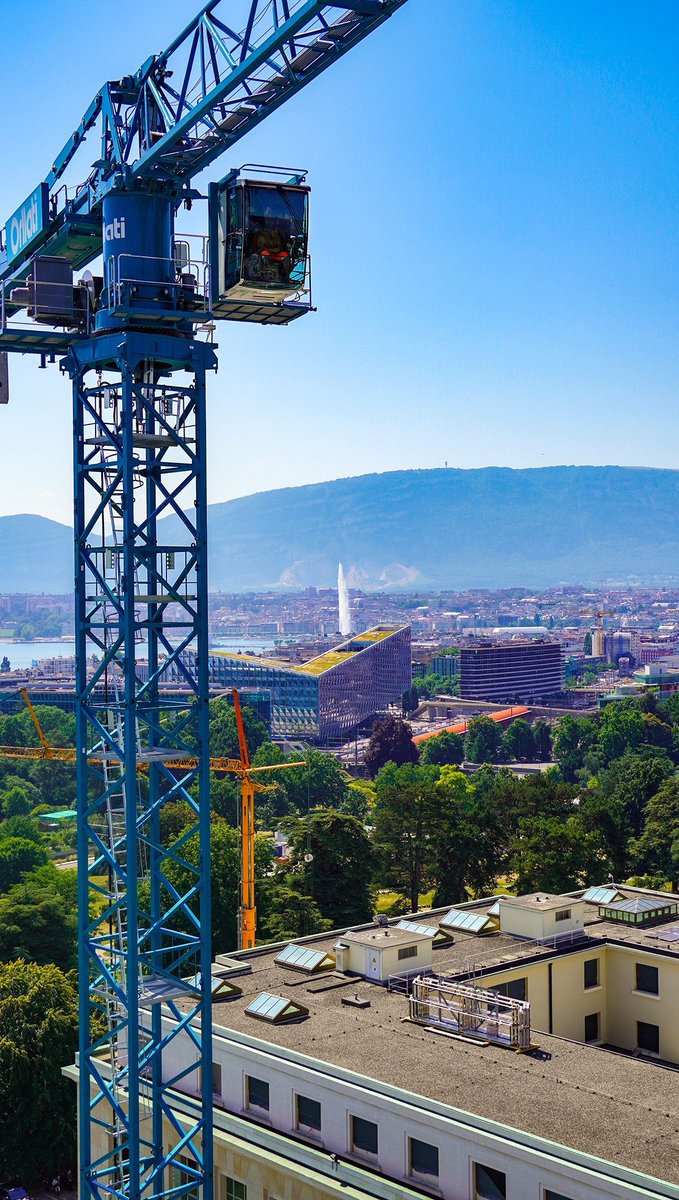 UNGeneva's tweet photo. 🏙️A final glimpse of Geneva from the tower of Building E at the Palais des Nations before the building's demolition.

While it’s never easy to say goodbye to a familiar landmark, safety must come before sentiment. ⛑️🏛️

#TourTuesday

📸UN Photo/Alexandra Wenger https://t.co/788W01sNUs