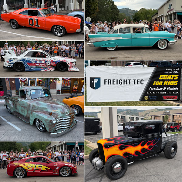 FreightTec's tweet photo. Recently, Freight Tec was a Gold Sponsor for the Coats for Kids Car Show and Parade 🏎️ This event raises money for local kids to buy coats for Utah’s freezing winters. ❄️ This is our 6th year being a Gold Sponsor. 📍We love that this parade passes by our office. https://t.co/q9yhcqLLyx