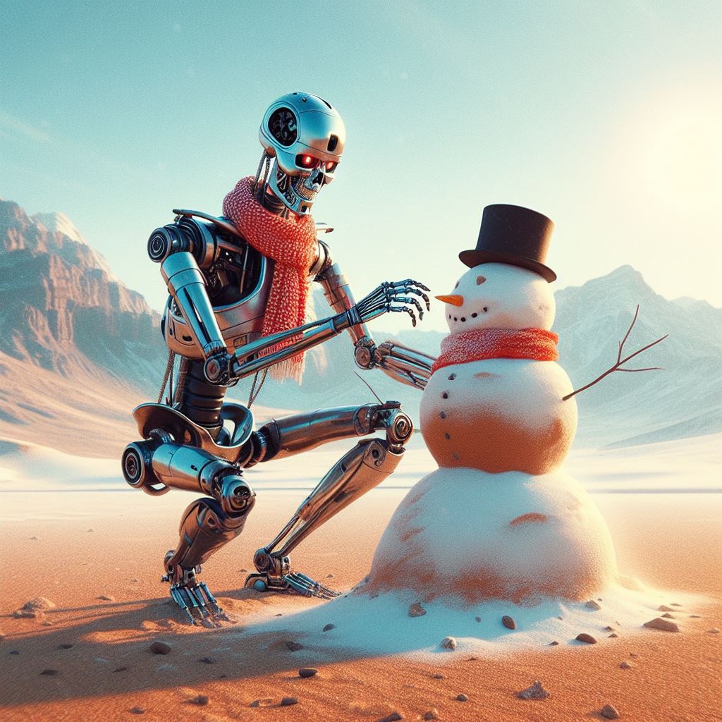 T800DoingThings's tweet photo. Making a snowman in the desert https://t.co/yVa8WYqdAe