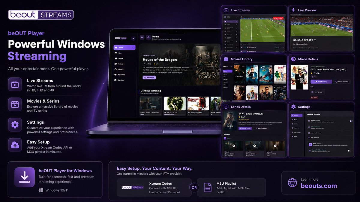 beOUT_Streams's tweet photo. - نوفر تطبيقين منفصلين ليتناسبا مع جهازك:

- 🖥 تطبيق Windows
- 📺 تطبيق Android / Android TV / Google TV

- اختر التطبيق المناسب لجهازك واستمتع بالمشاهدة.

 https://t.co/GSPqPkzeRZ https://t.co/reZwXBuBvX