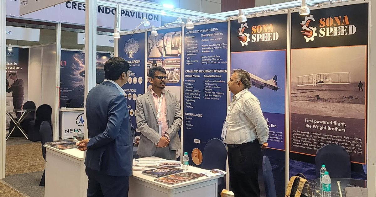 SonaSpeed's tweet photo. The future of aerospace is driven by precision engineering and digital innovation.

At AEROMART Hyderabad 2026, Sona SPEED and Vee Technologies are bringing both together at Booth 217–218. Connect with our team and explore smarter aerospace innovation.

@Aeromart_Hyd  #SonaSPEED https://t.co/UcbhDdPqIk