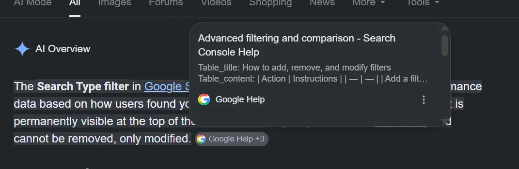 rustybrick's tweet photo. ICYMI: Google AI Overviews unexpectedly can show markdown files in its snippets https://t.co/VnXCRBo5is https://t.co/LUEJwsGOhb