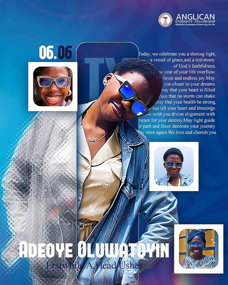 Vickytunz's tweet photo. Every design tells a story. Here's a birthday flyer concept created for ASFOAU. 
💙
Clean layout, vibrant tones, and a youthful feel to capture the celebratory mood.

Designed by @Vickytunz 
How would you rate this design? https://t.co/9C3HO2XO2f