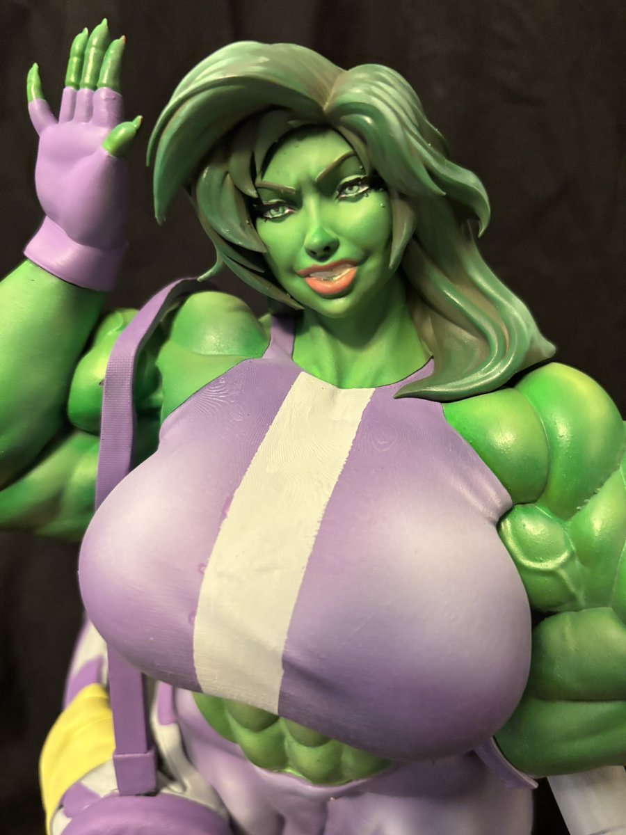 ArtiStiKnstuff's tweet photo. Here is the SFW version, also mostly printed in PLA and painted with acrylics.
#shehulk #3dprint #handpainted https://t.co/SmUxR1Va9f