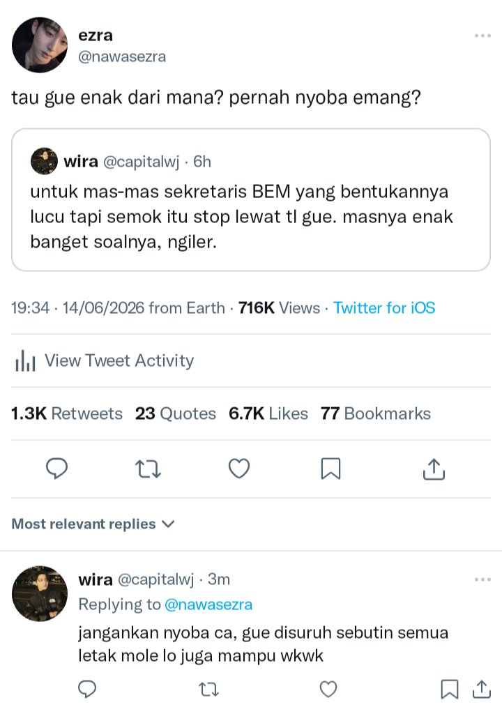 skyttenani's tweet photo. a #williamest one tweet au.
—; tau ezra enak dari mana? emang pernah nyoba?
From. Exnemy au. https://t.co/V9EmEYhOwF