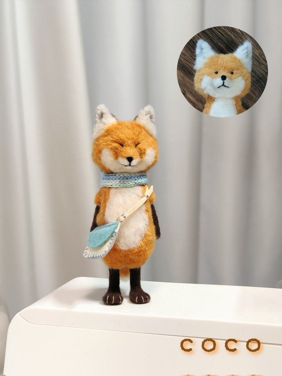 cocofelt's tweet photo. 制作途中のキタキツネさんですが、左右差が気になって微調整してたら別人になってしまいました。(⁠✿⁠^⁠‿⁠^⁠)

#羊毛フェルト
#キタキツネ https://t.co/XORy31AtuR