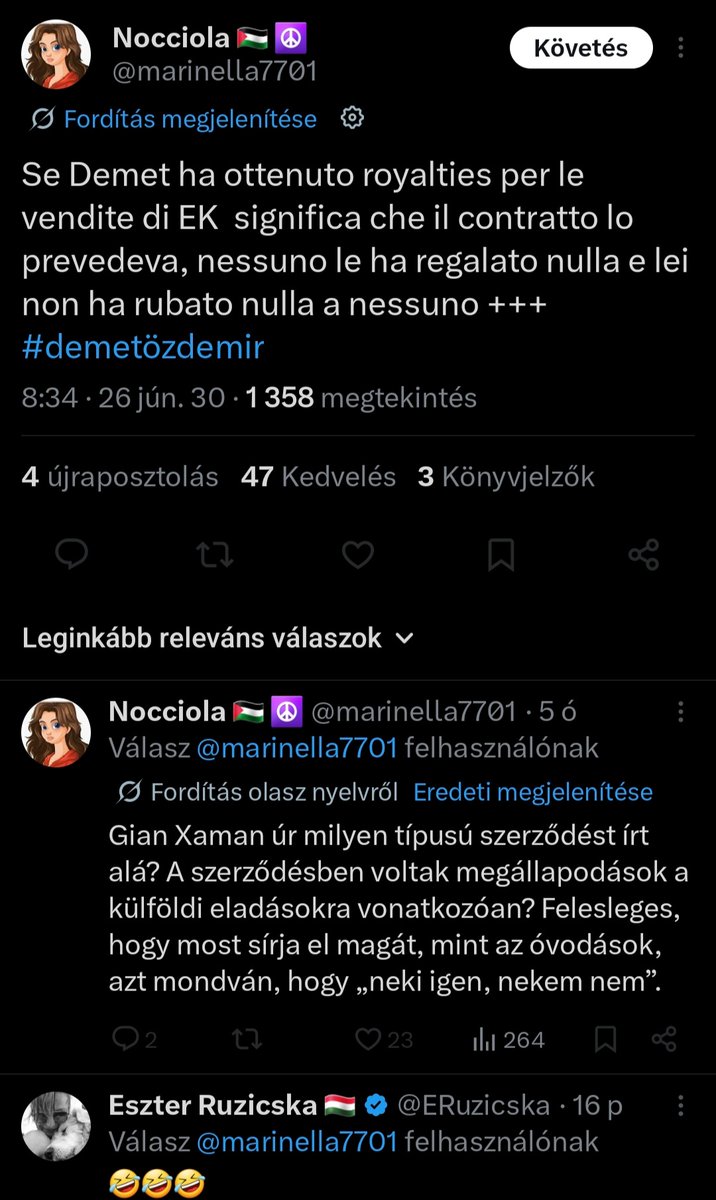 ERuzicska's tweet photo. @marinella7701 
Sika -mika.. 
Aztán ragyogjon ám az az imázs....🤣. 
Mégha nincs is szükség rá, mert senki nem támadta a "NAGY DONNÁT" ...
Főleg nem Can #CanYaman !
Egy szóval sem írta,hogy hibás lenne bármiben is a "hölgy ". 
Annyit írt, hogy a többiekkel együtt az EK partnere is megkapta ezeket a kifizetéseket....
Nyílván egy leírt szöveg  értelmezése már emberi képesség kérdése....🤷‍♀️
🤣🤣🤣 
Bár Can megtanult értelmesen írni.
Arról viszont Ő nem tehet, hogy az emberek nem tudnak jól értelmezve olvasni. 🤷‍♀️
Bár az olvasás nem nagyon megy , legalább a tiltást villámgyorsan tudja csinálni.
Nehogy valaki összezavarja már a fejét holmi "felesleges" tényekkel. 🤣
Áldás és békesség!
❤️🙏🙏