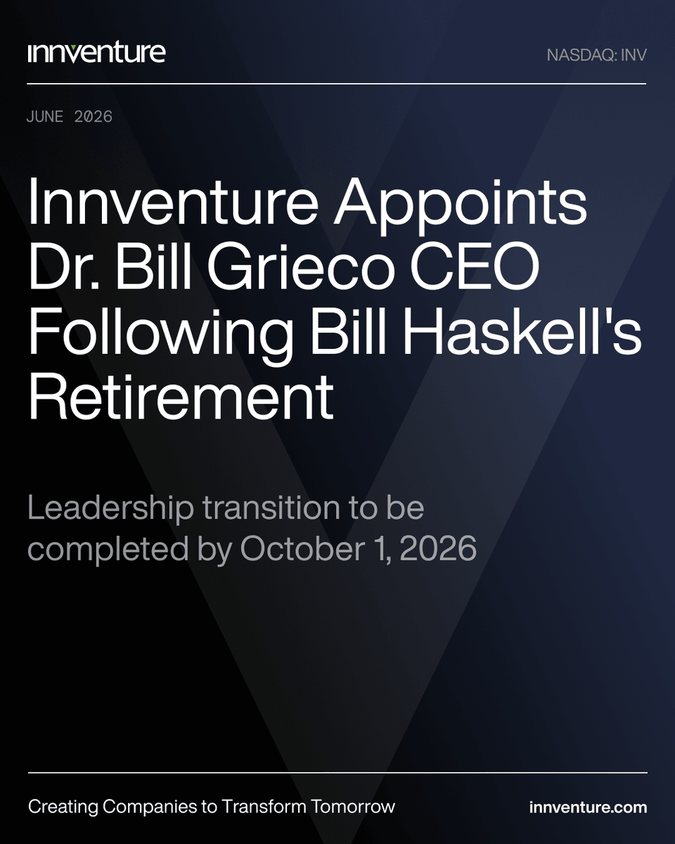 Refinity Innventure Innventure has appointed Dr. Bill Grieco as its next Chief Executive ...