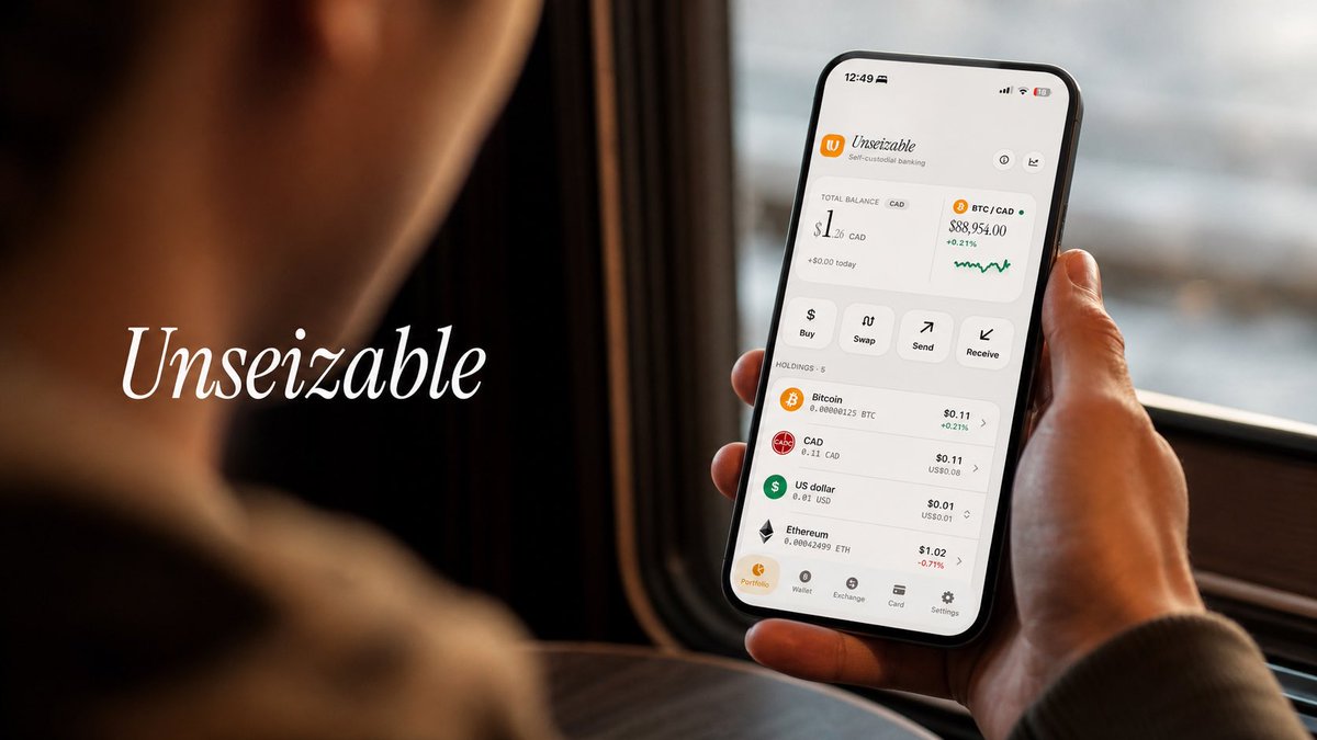 UnseizableCash's tweet photo. Canada’s Bitcoin neobank is coming…
- Cheapest rates.
- Crypto-native banking.
- Built for self-custody.

Unseizable lands soon on iOS and Android. https://t.co/4Q6EG9PyqZ