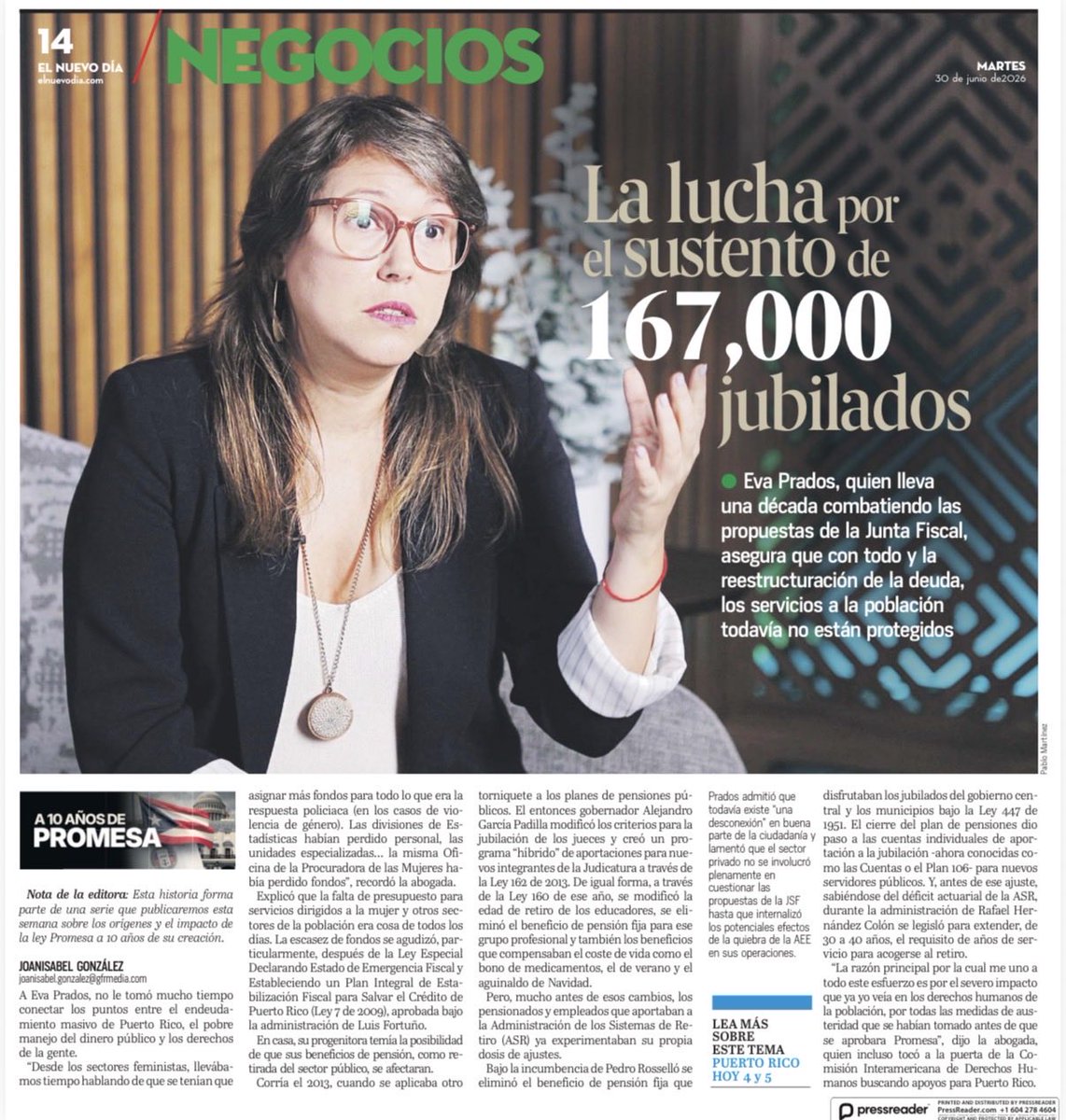 AuditoriaPR's tweet photo. Mirar PROMESA solo desde la perspectiva que ayudó a reducir en algo el pago de la deuda es ignorar el enorme daño que ha causado y alto precio que estará pagando el país por décadas. 

Aquí la entrevista de Eva Prados, nuestra Directora Ejecutiva disponible en Endi de hoy. https://t.co/W81jDGx61I