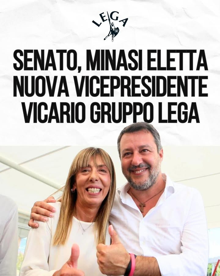 Lega_Senato's tweet photo. 🔵 SENATO, MINASI ELETTA NUOVA VICEPRESIDENTE VICARIO GRUPPO LEGA https://t.co/QIgVpVQGqT