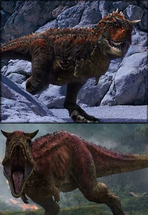 son_lingzing's tweet photo. Disney and Jurassic World Carnotaurus with swapped colors...

I don't know how to explain it, but it seems like Disney's Carnotaurus has really turned into a giant demon, and the Carno from Jurassic World is...
cute? I don't know how to explain it, hehe. https://t.co/uz67sCBhLN